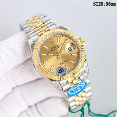 Clean Factory Rolex Datejust 2836 Gold Face Watch 36mm